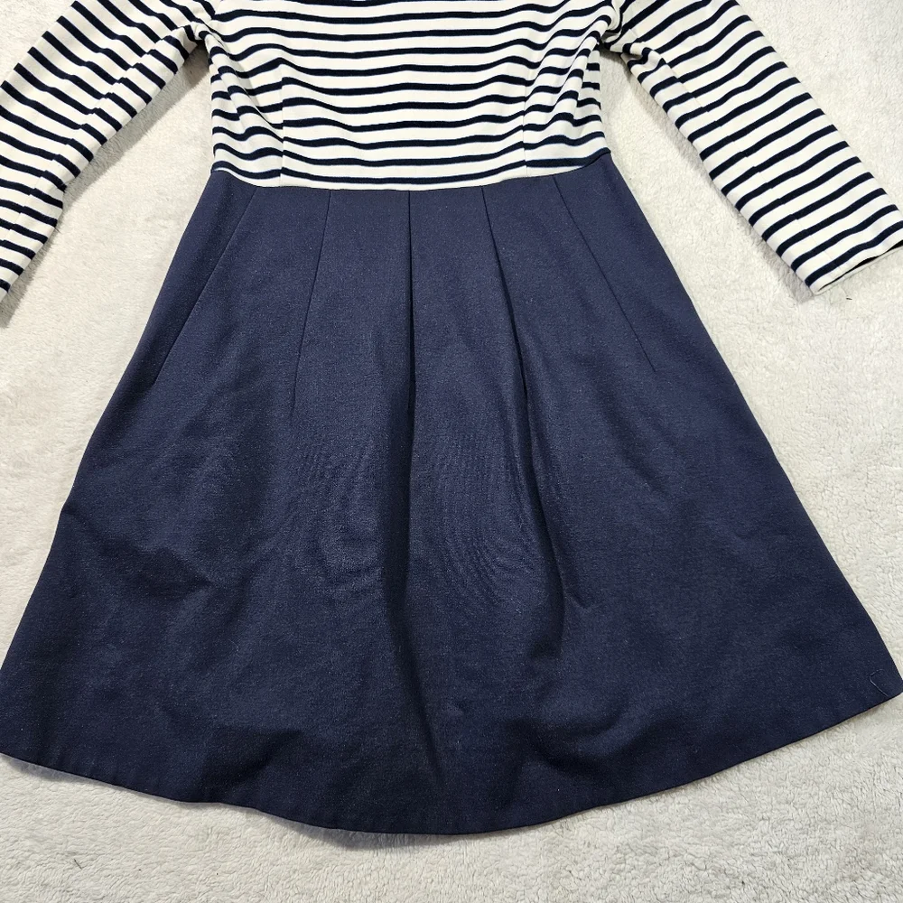 Kate Spade Navy and White Midi Dress Size 6